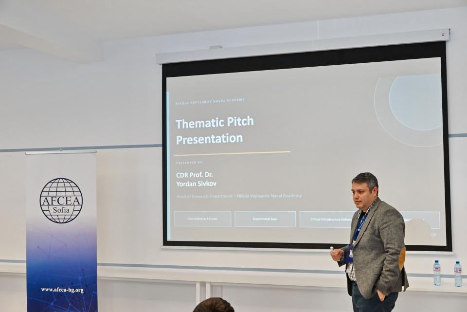 Prof. Dr. Yordan Sivkov (NVNA) makes a Thematic Pitch Presentation (16 Apr 2026, Varna)