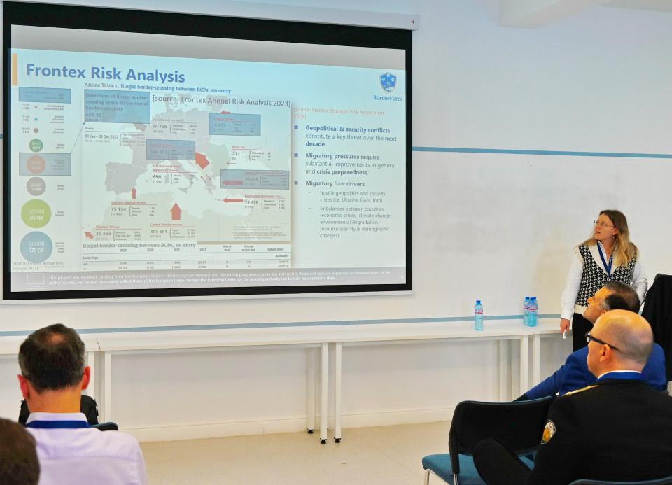 Mrs. Ines Burgstaller (AIT) presents the BorderForce project (15 Apr 2026, Varna)