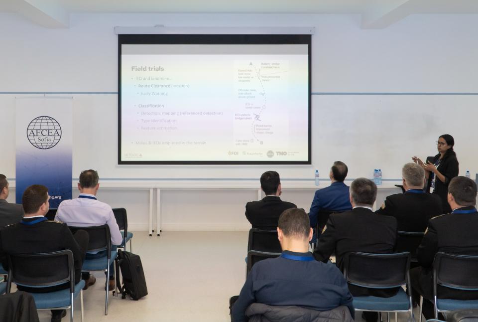 Mrs. Maria Andersson (FOI) presents the HiTDOC project (15 Apr 2026, Varna)
